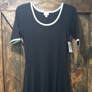 Lularoe Black with Mint Trim Ana Dress